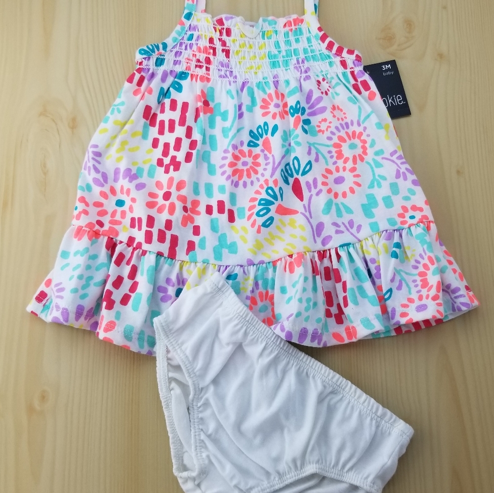 NEW SUMMER DRESS Baby Girl Size 3 Months (2 pieces set)